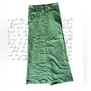 Button-Front Green Maxi Skirt